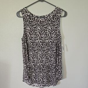 NWT Old Navy White Leopard Print Lux Tank Size Medium